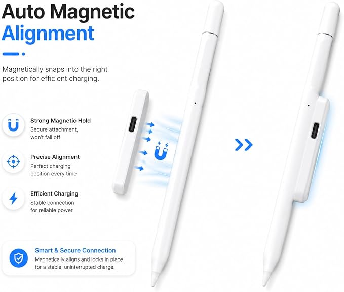 Apple Pencil 2 Charger Magnetic Charging Stand Compatible with Apple Pencil (2nd Generation) Wireless Charging Dock with LED Indicator USB-C Powered Pencil Holder for iPad