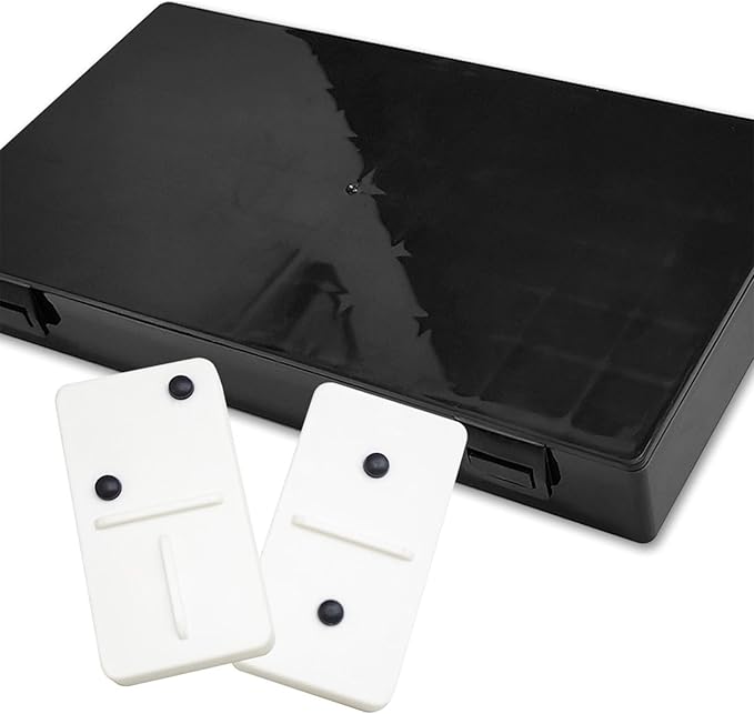 Dominoes Set for Blind, Portable Double 6 Game Set with 28 Pieces, Tactile Sturdy Double - Six Game with Raised Dots for Weak Sight, Visual Impaired & Vision Disorder