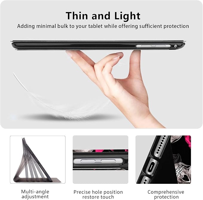 Case for iPad Air 11-inch (M4 2026 / M3 2025 / M2 2024) iPad Air 5th/4th Gen (2022/2020) 10.9 Slim PU Leather Folio Stand &amp Auto Sleep/Wake Protective Smart Cover Tree Fluorescent