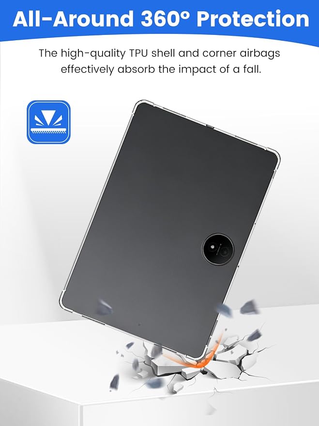 Transparent TPU Case for TCL NXTPAPER 14 14.3-Inch Tablet Soft Flexible Shockproof Cover with Airbag Protection Anti-Scratch(Transparent)
