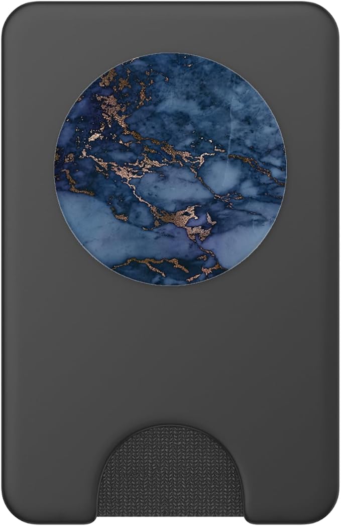 Elegant Dark Jewel Tone Navy &amp Copper Marble Pattern PopSockets PopGrip: Swappable Grip for Phones &amp Tablets