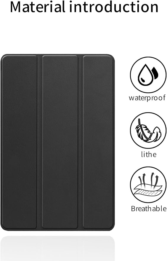 for Lenovo Yoga Tab(TB710FU) 2025 Android 11.1 Inch Tablet CaseBOVUGAC Tri-fold Tablet Case Cover for Yoga Tab 11.1Full Protection Premium PU Scratch Resistant.(Black)