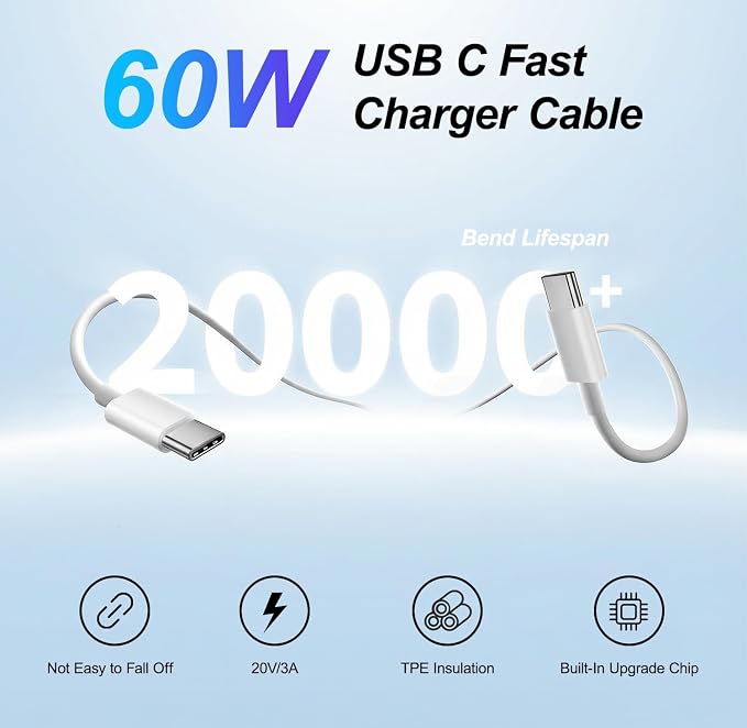 iPhone 17 Charger45W Fast Charging Dual Port USB C Charger Block with 3/6/10/10FT Type C Charging Cable-PD Quick Adapter 3.0 for iPhone 17e/17/17 Pro/17 Pro Max/Air/16/15 Pro Max/PlusiPad (Black)