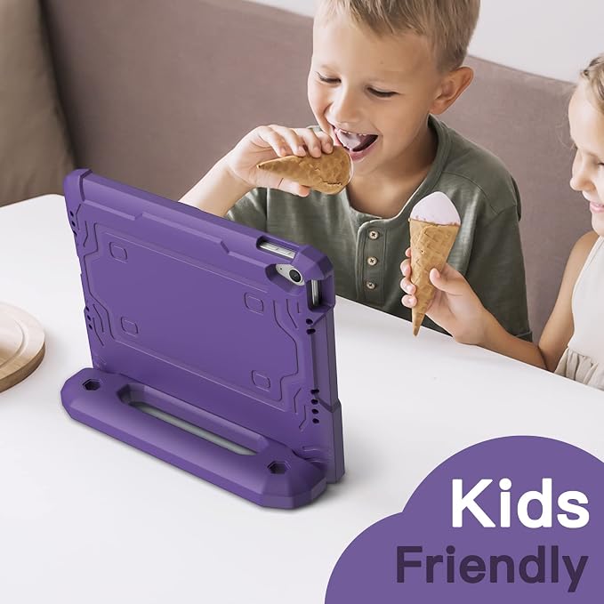 JETech Kids Case for iPad (A16) 11th/10th Gen Black | For 2025/2022 Model Built-in Screen Protector 360 Handle Stand Shockproof Kid-Friendly