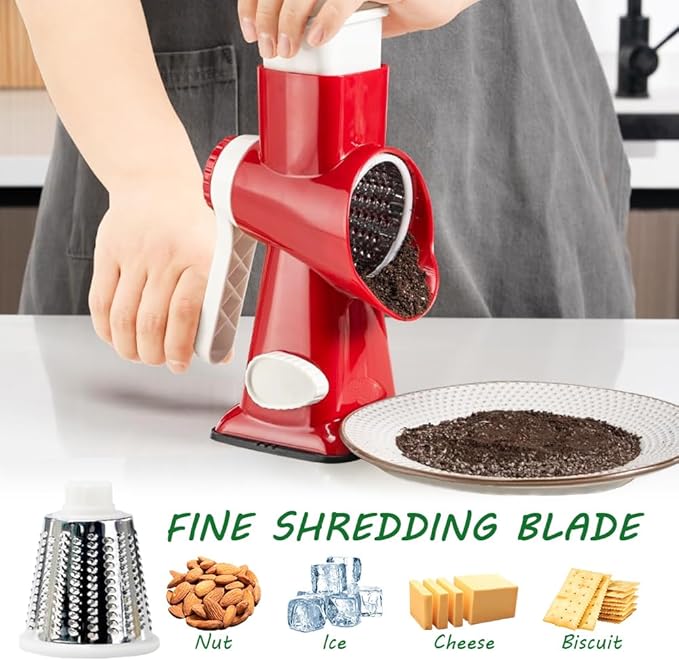 Eleko Meyar Cheese Grater with Handle,Multifunctional Rotary Cheese Grater