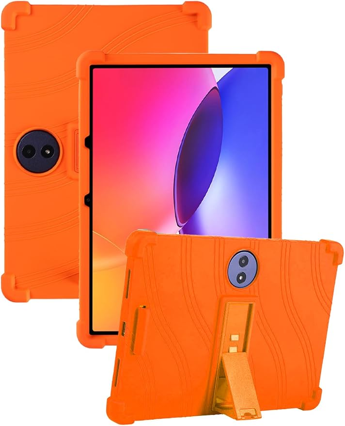 Case for TCL TAB A1 Plus Android Tablet 12.2 Inch (Dark Black) | (Model 9445X) Soft Silicone Kids Friendly Protective Cover with Adjustable Stand Drop-Proof