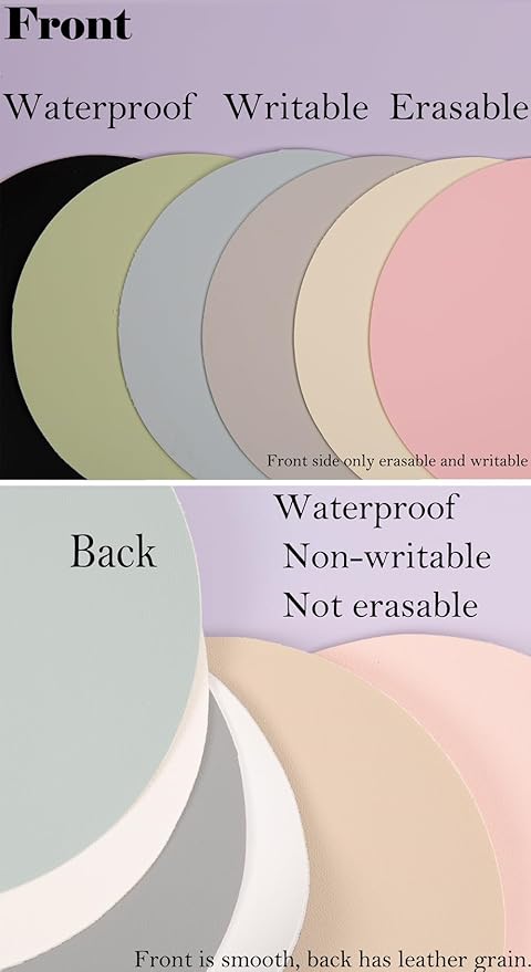 Erasable writable(Frontside) Table mat,Dual Sided Desk Mat, Large Mouse Pad, Notepad, Writing White Board (Includes 7.9"x9.4" Portable Mousepad)