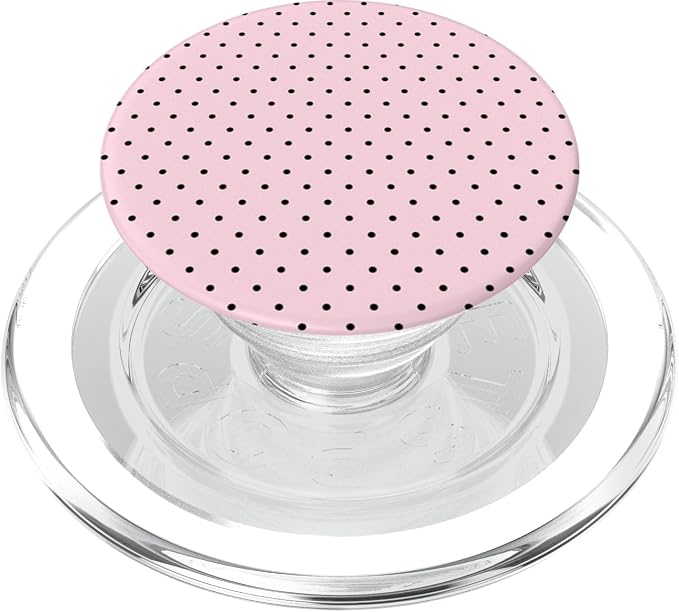 Light Pink And Black Polka Dot Pattern PopSockets Adhesive PopGrip