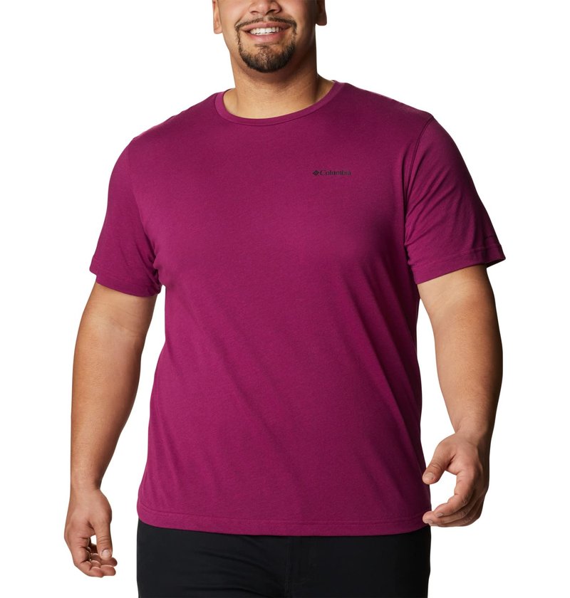 Columbia Men's Thistletown Hills Short Sleeve, Red Onion Heather, X-Large