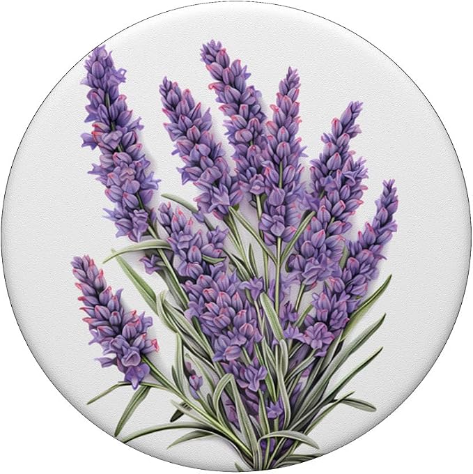 A Lavender Bouquet in Purple Watercolors A Flowery Lavender PopSockets PopGrip for MagSafe