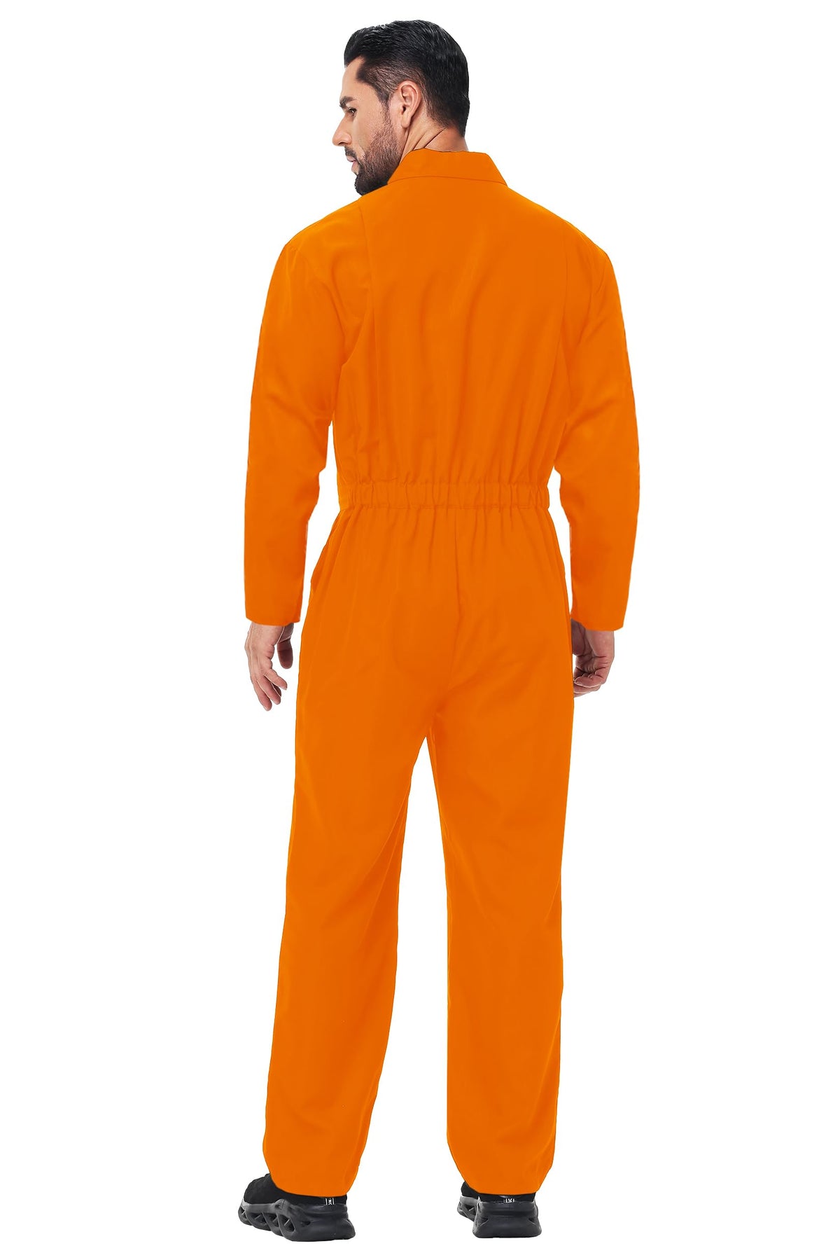 Unisex Jail Uniform Overalls Mens Halloween Long Sleeve Inmate Outfits Orange Jail Uniform Jumpsuit 2XL