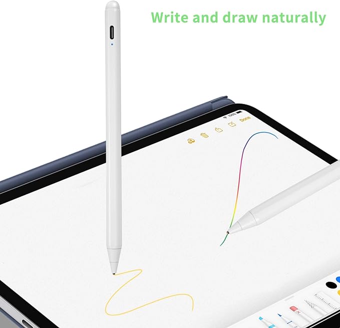 iPhone Stylus Pen Active Capacitive Digital Pencil Stylus for iPhone PenGood for Sketching and Note-Taking Touch Screen Pens with Type-C Rechargeable Black