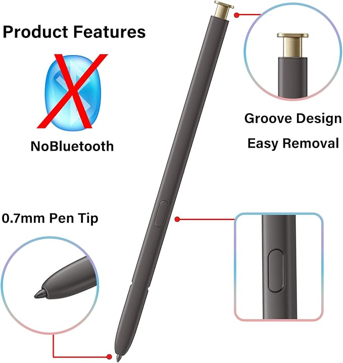 2 Pack Galaxy S24 Ultra S Pen Replacement Compatible with Samsung Galaxy S24 UltraS24 Stylus Pen for Galaxy S24 Ultra Touch S PenUS VersionNoBluetooth(Dark Gray)