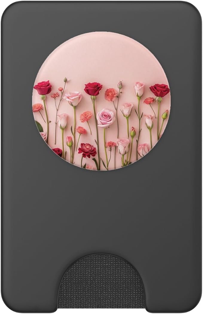 Pink Rose Floral Garden PopSockets PopGrip for MagSafe