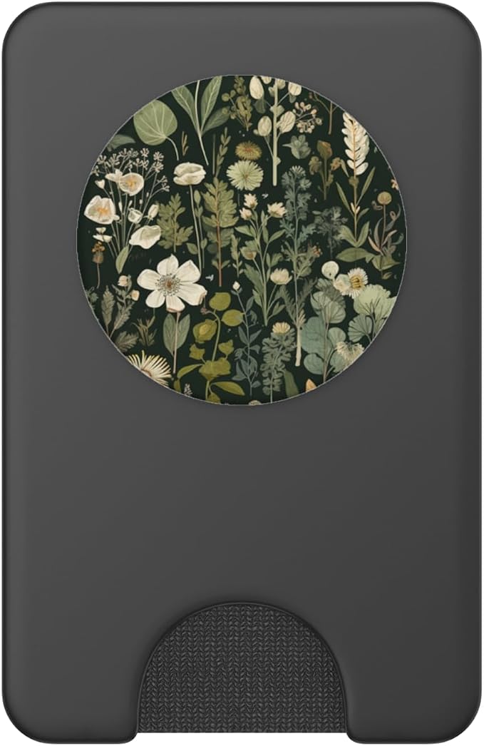 Olive Green Boho Botanical Wildflowers PopSockets Adhesive PopGrip