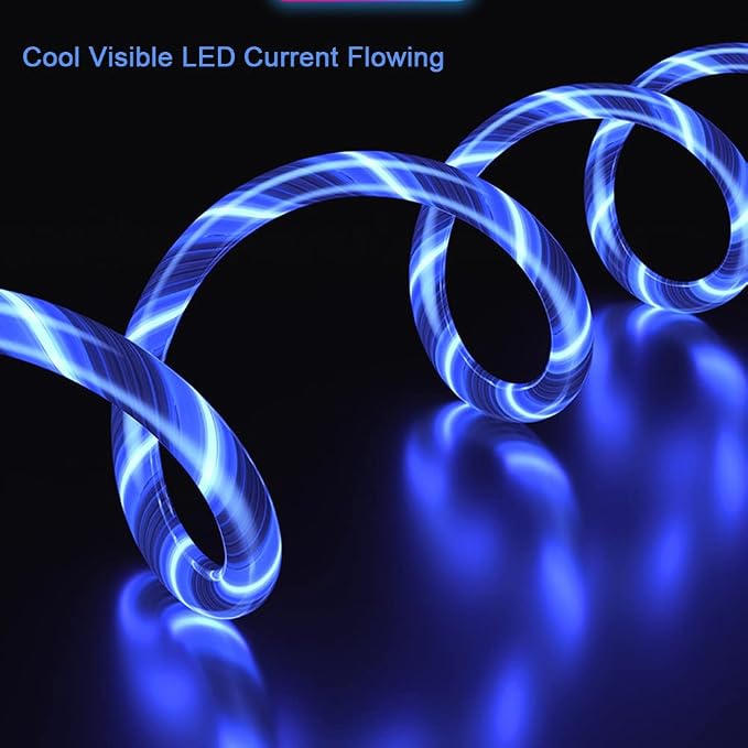IHAO Multi Ports Charger Cable 3 Combinations in One Cable USB A to USB C/Micro USB PD Fast Charging Cord Lighted Up LED Flowing Compatible with Almost All Kinds of Electric Device-39Inches Blue
