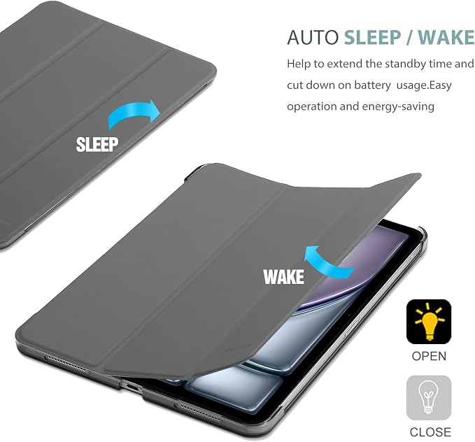 ProCase Smart Case for iPad Air 11-inch M4/M3/M2 &amp Air 10.9 5th/4th Gen | Hard Back Cover with Auto Sleep/Wake Slim Lightweight Case for iPad Air 11 2026/25/24 &amp 10.9 2022/2020-Aqua