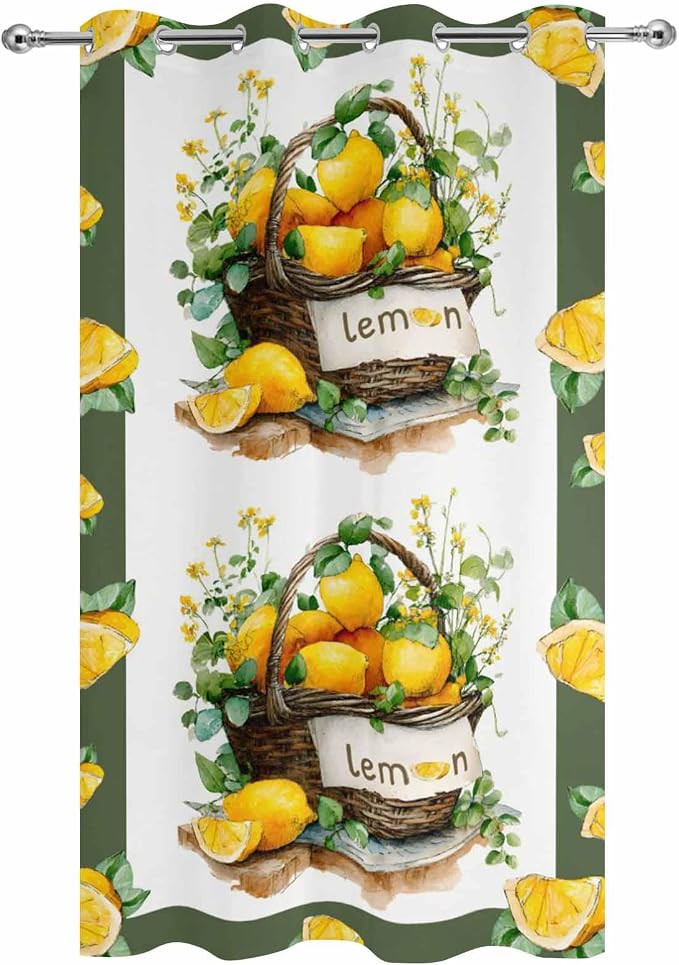 Lemon Outdoor Curtains for Patio Lemons Baskets Summer Tropical Plant