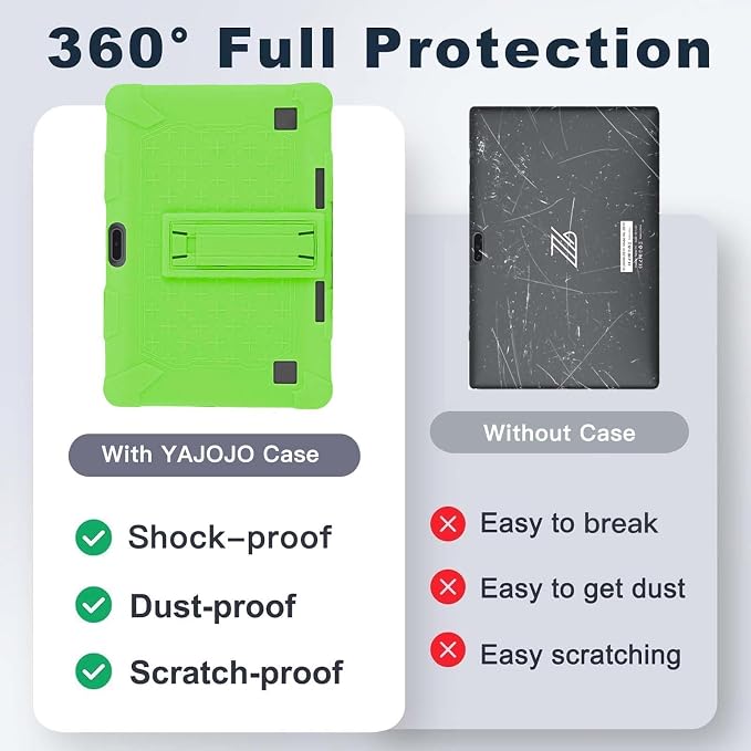 Case for ZZB ZB10 / JUNYANG Tablet 10.1 inchSoft Silicone Protector CoverKids FriendlyAdjustable Stand Tablet Cover4 Corners Thicken ShockproofBlack