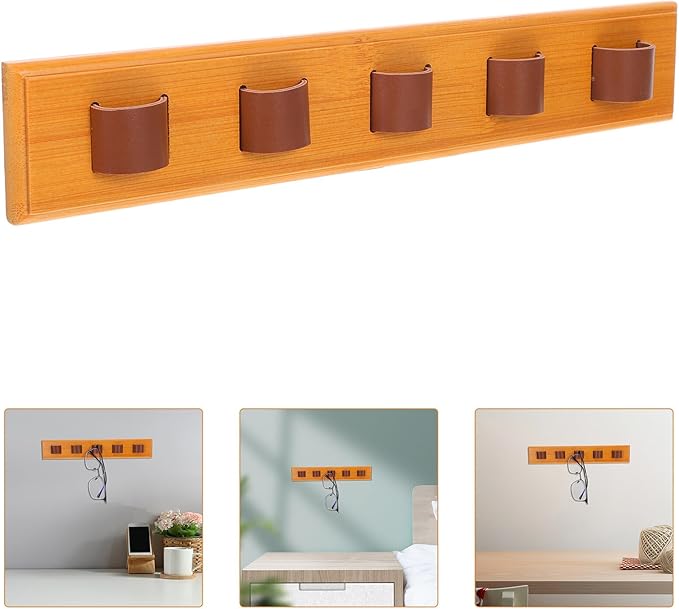 OSALADI Wooden Wall Eyewear Holder Sunglasses Storage Organizer with Compartments Modern Eyeglass Rack for Entryway Bedroom Bathroom Eyewear Display Organizer
