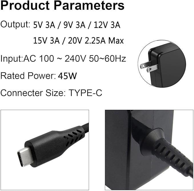 45W USB-C Charger for Anker Soundcore Boom 2 Plus A3134 Bluetooth Speaker
