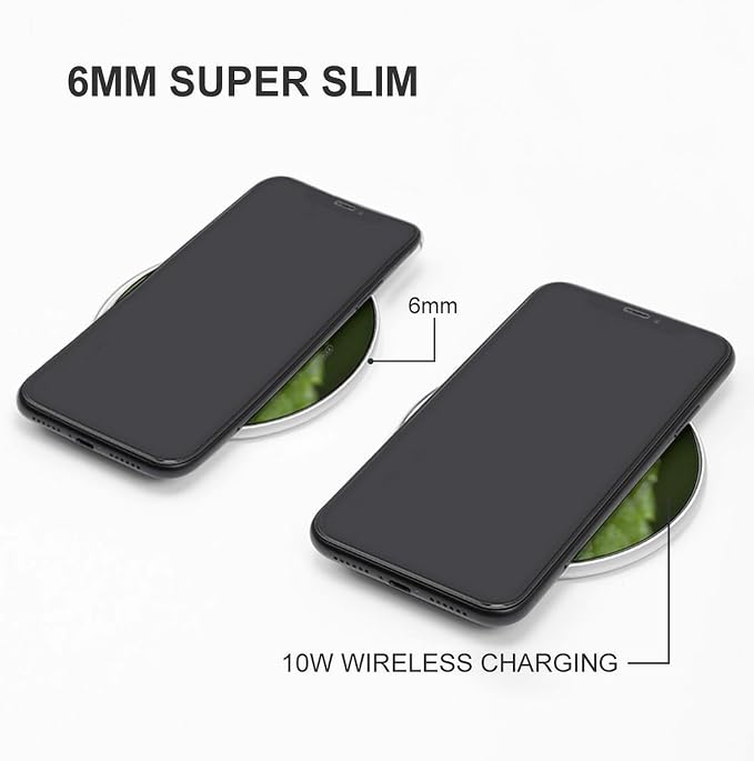 Zhu Ban Ke Wireless Charger Fast Charging Pad | Anti-Slip Qi Certified Wireless Charging Pad for All Phones with Wireless Charging Function for Home Office Travel