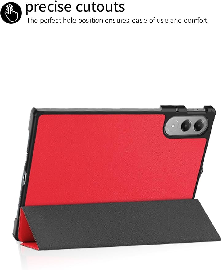 for Lenovo Yoga Tab(TB710FU) 2025 Android 11.1 Inch Tablet CaseBOVUGAC Tri-fold Tablet Case Cover for Yoga Tab 11.1Full Protection Premium PU Scratch Resistant.(Black)