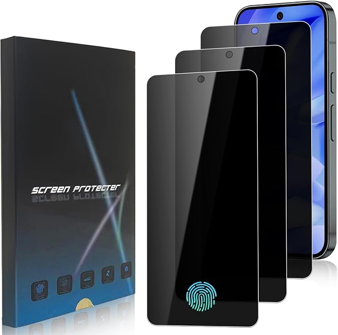 3 Pack Privacy Screen Protector for Google Pixel 10 9H Hardness Anti-Spy Tempered Glass Protection Film Google Pixel 10 6.3 Support Fingerprint Reader Anti-Scratch Case Friendly