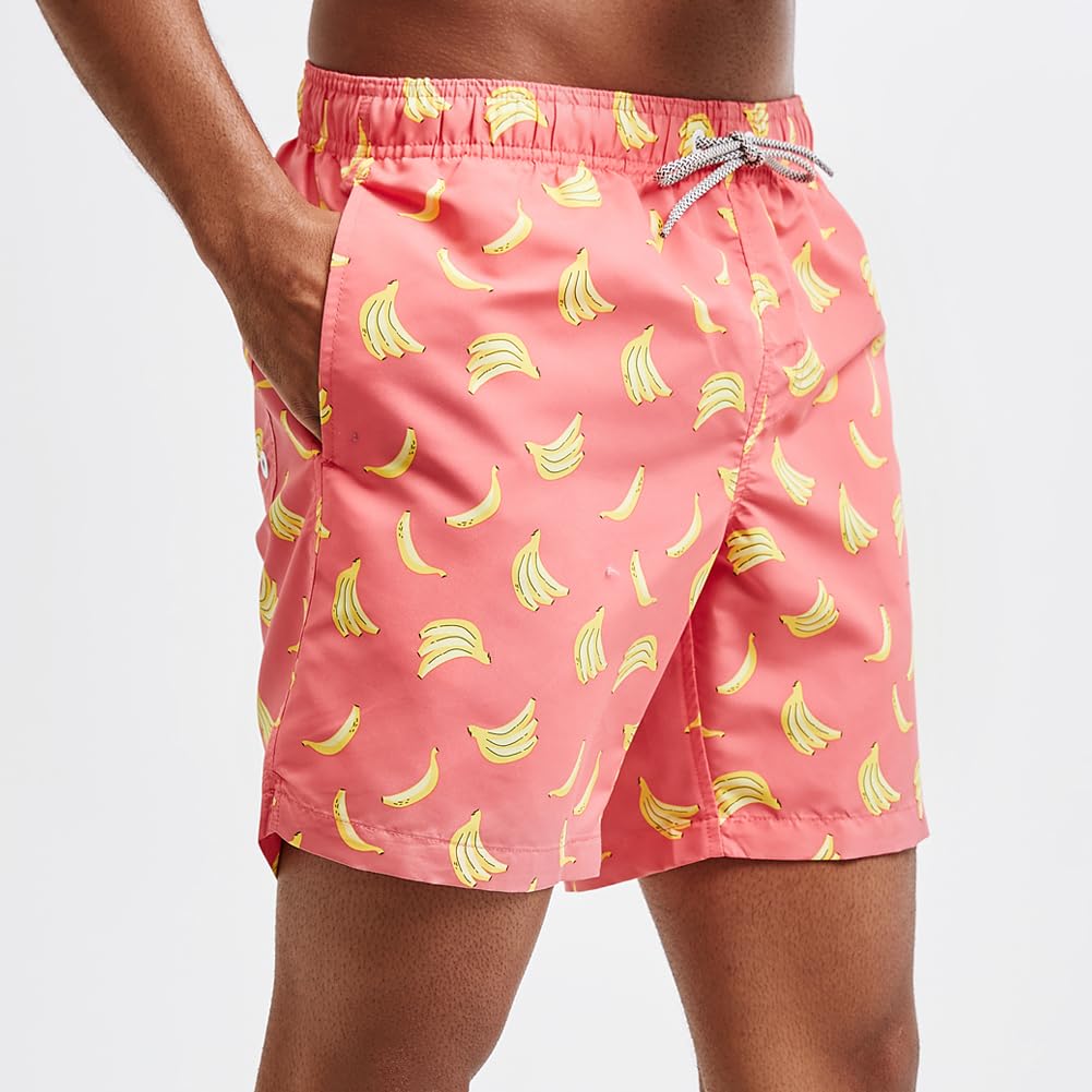 maamgic Mens Swim Trunks Quick Dry Swim Shorts with Mesh Lining Funny Swimwear Bathing Suits 7inch Banana Medium