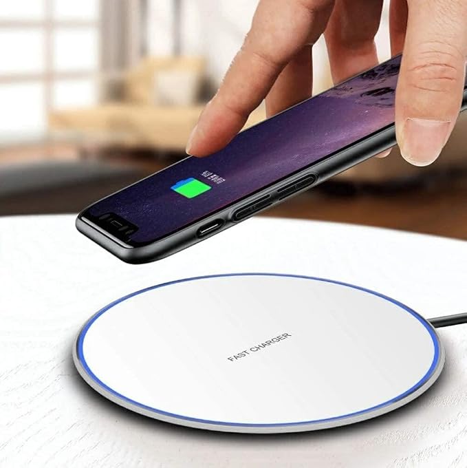 15W Wireless Charger Fast Charging Pad Compatible with T-Mobile REVVL 7 PRO 5G Slim Quick Charge White