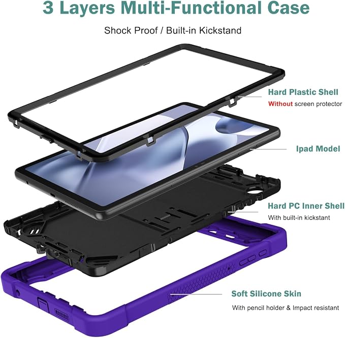 Case for T-Mobile REVVL Tab 2 Android 15 Tablet 10.1 inchHeavy Duty Shockproof Protective Cover with KickstandKids Friendly4 Corners Thicken ShockproofBlack