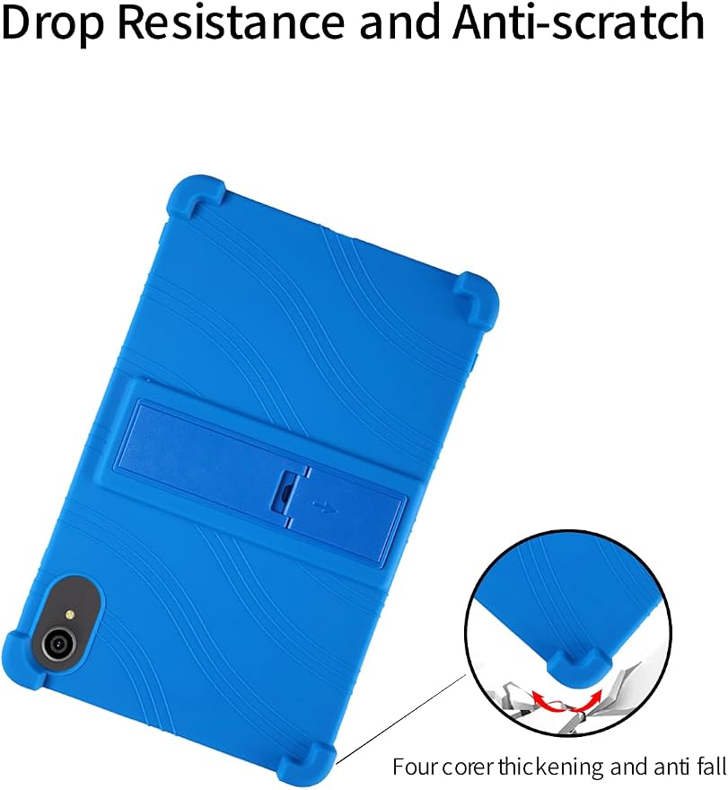 for ApoloSign EP103A 10.1 Tablet CaseBOVUGAC Soft Silicone Case Adjustable Stand Shockproof Kids Friendly (Black)