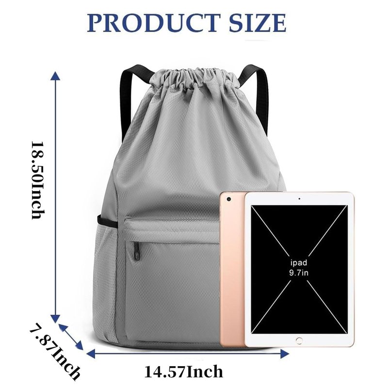 ZAYOKO Drawstring Backpack Waterproof Gym String Bag for Women Men, Pull String Sport Soccer Basketball Bags