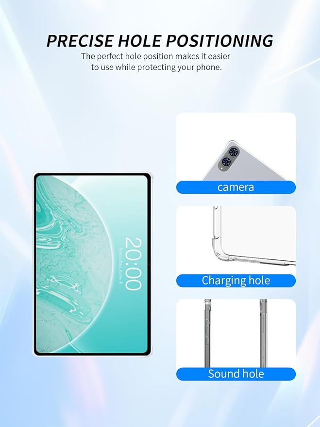 for Teclast T65 2025 Tablet 13.4 Inch Android Tablets CaseUltra-Thin Full Coverage CornerBOVUGAC Soft TPU Shockproof Kids Friendly for Odea A13 5G 13.4 Case Cover (Clear)