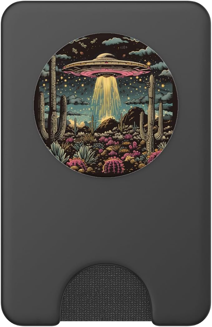 Alien Lover Flying Saucer UFO Extraterrestrial Cactus PopSockets PopGrip for MagSafe