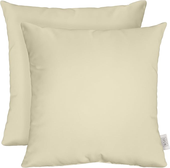 RSH DECOR: Sunbrella Square Throw Pillows Set of 2 | 17" x 17" | Water and Fade-Resistant Performance Fabric | Outdoor Pillow Covers with Down-Alternative Inserts | Canvas Canvas