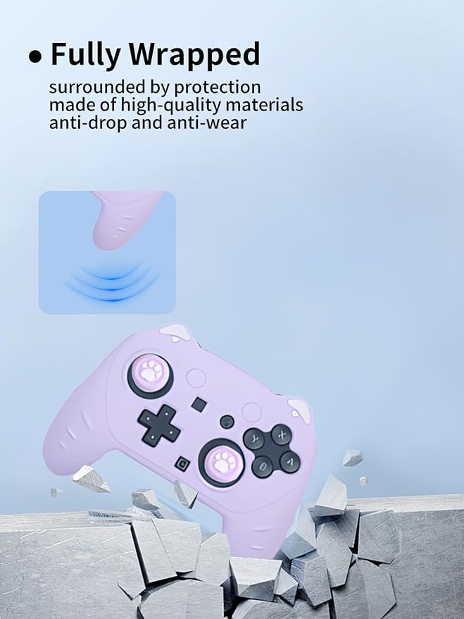 Case for Nintendo Switch 2 Pro ControllerUYRUREL Premium Sillence MaterialShock-Absorbing and Anti Drop Protection Soft Shellwith Stickers and Thumb GripsBlack.