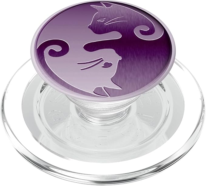 Yin Yang Cats Purple PopSockets Adhesive PopGrip