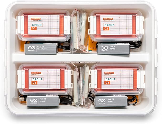 Arduino Education Starter Kit for Middle School [AKX00023] - Hands-On Programming & Electronics Learning for 8 Students with Step-by-Step Lessons & Teacher Guides.