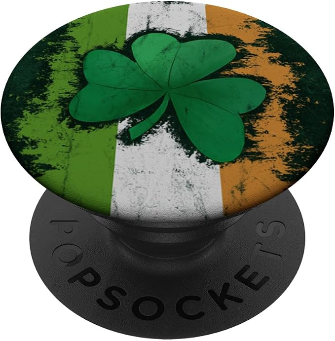 Distressed Irish Flag Shamrock Lucky Clover St Patricks PopSockets Adhesive PopGrip