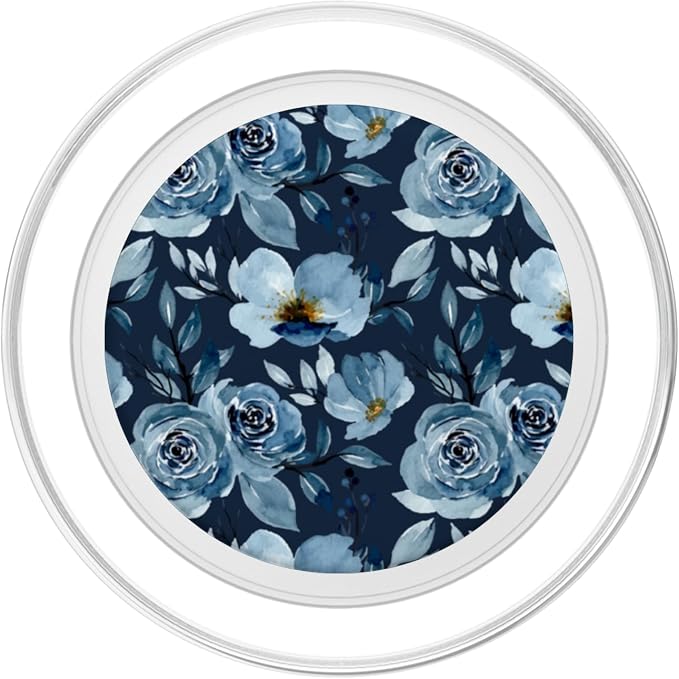 Blue Watercolor Flower Pattern PopSockets Adhesive PopGrip