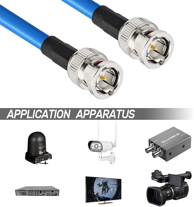 Superbat 3G/6G/12G SDI Cable 1ft BNC Jumper Belden 1694A Cable,Supports HD-SDI/3G-SDI/4K/8K Video,for Cameras Converter,Precision SDI Cord (1Pcs)