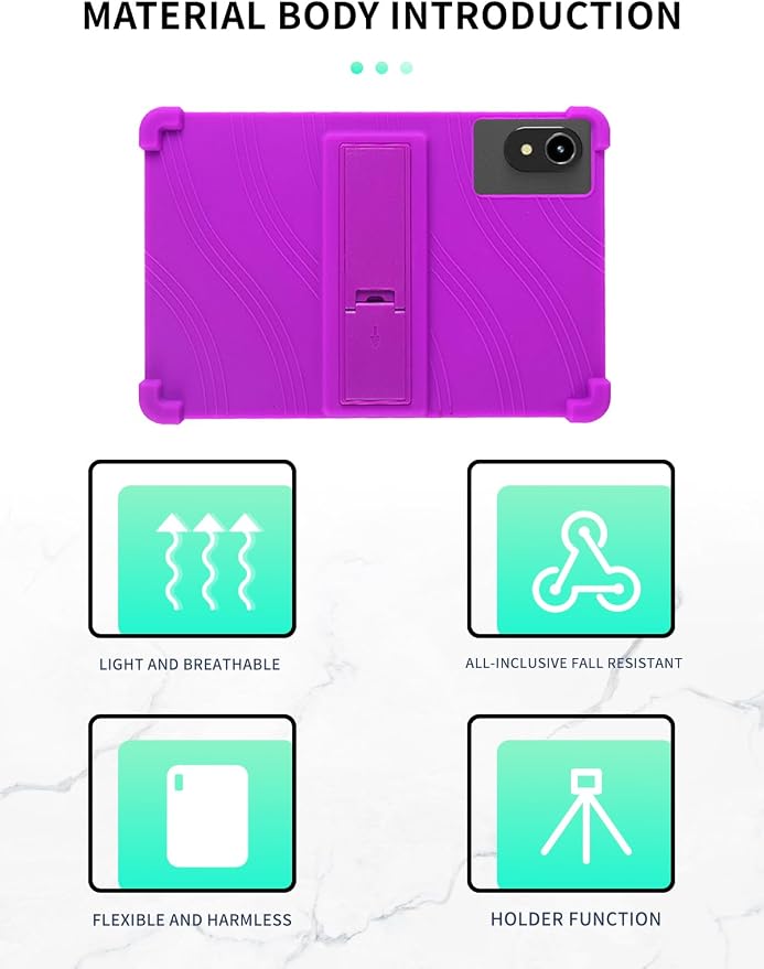 Case for ApoloMedia EP1095T 11 Tablet 2025 Android 15，WUNIAK Shock Proof Lightweight Stand Rubber Shell Protective CoverKids Friendly Soft Silicone Adjustable Stand CoverBlack