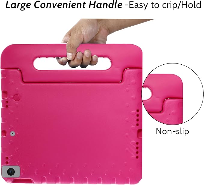 Dteck Kids Case for iPad 10.2 - Shockproof Rugged EVA Handle Stand Child Proof Case for iPad 9/8/7 Generation Black