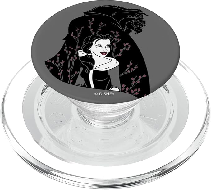 Disney Beauty And The Beast Belle And Beast Floral Portrait PopSockets Standard PopGrip