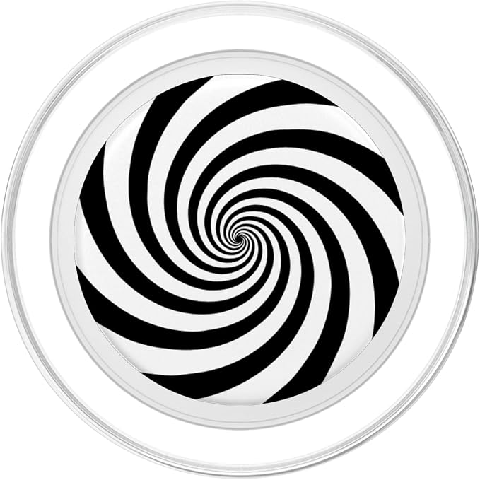 Hypnotic Spiral Black and White PopSockets Adhesive PopGrip