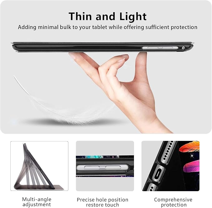 Case for iPad Air 11-inch (M4 2026 / M3 2025 / M2 2024) iPad Air 5th/4th Gen (2022/2020) 10.9 Slim PU Leather Folio Stand &amp Auto Sleep/Wake Protective Smart Cover Tree Fluorescent