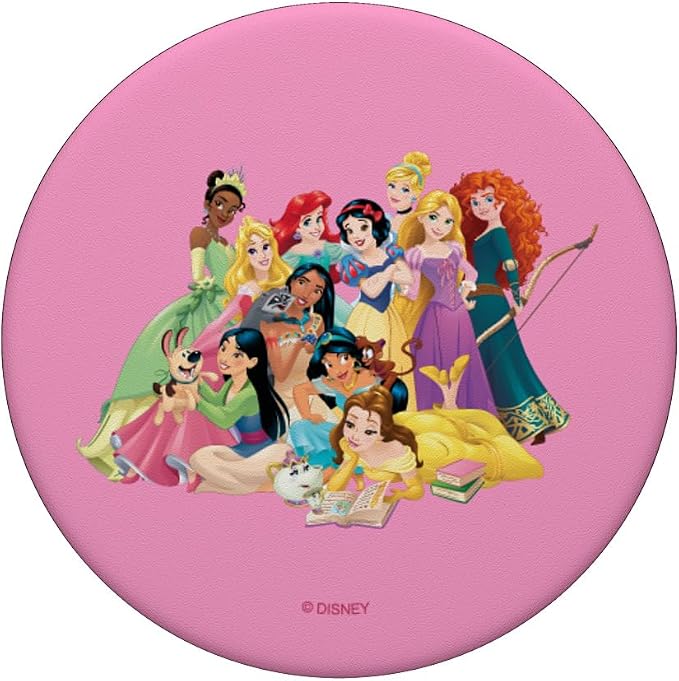 Disney Princesses Group Photo in Pink PopSockets Adhesive PopGrip
