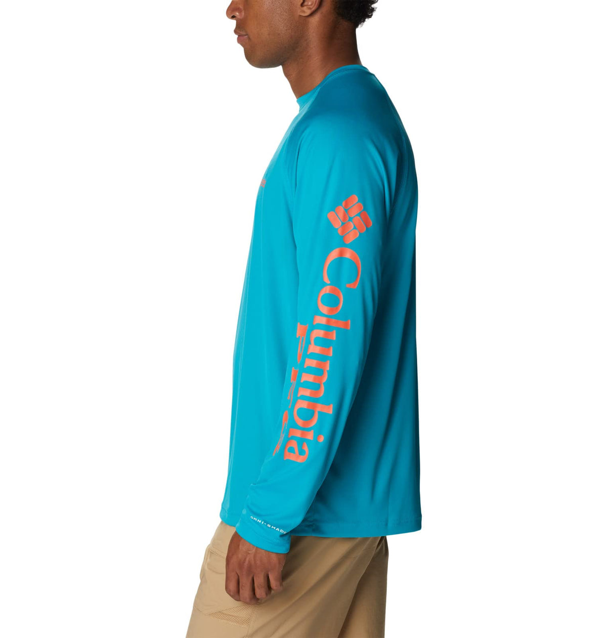 Columbia Men's Terminal Tackle Long Sleeve Shirt, Ocean Teal/Corange Logo, 2X Big