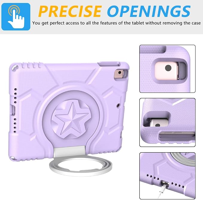 Kids Case for iPad 5th/6th Generation 9.7-inch 2017/2018 Release Lainergie iPad Air 2 Case with Screen Protector iPad Pro 9.7 Protective Cover Case Lightweight Shockproof with Handle Stand Black